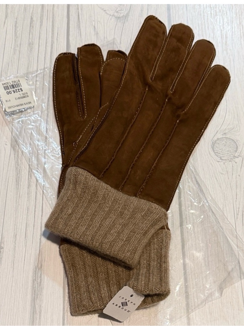 Joseph Abboud Men's Brown Suede Gloves Made in Italy MSRP $225